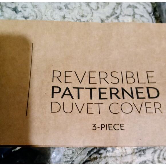 I Enjoy Reversible Patterned 3 Piece Duvet Cover Set King / Cal Teal - Picture 14 of 14